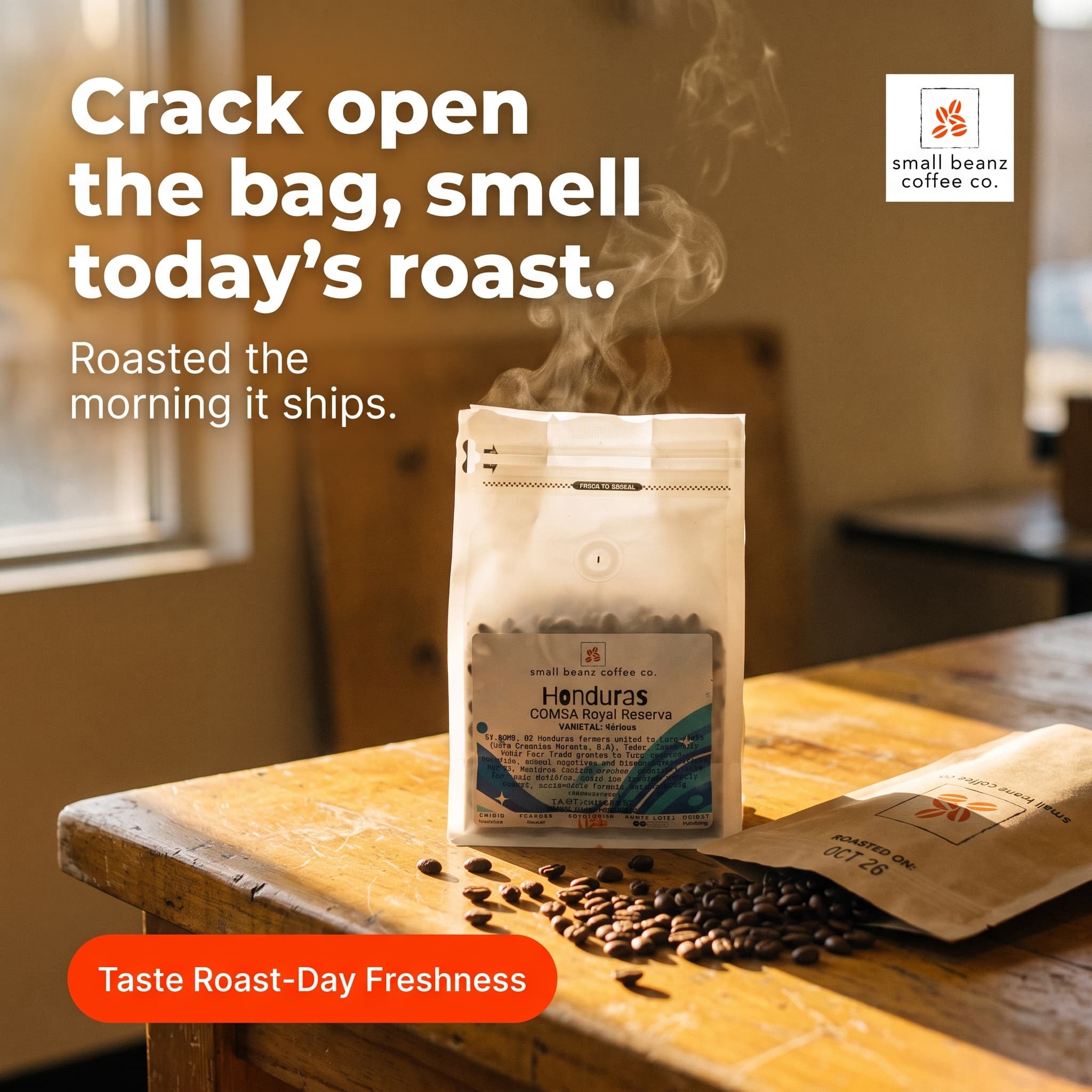 DTC coffee static ad generated with MessCube