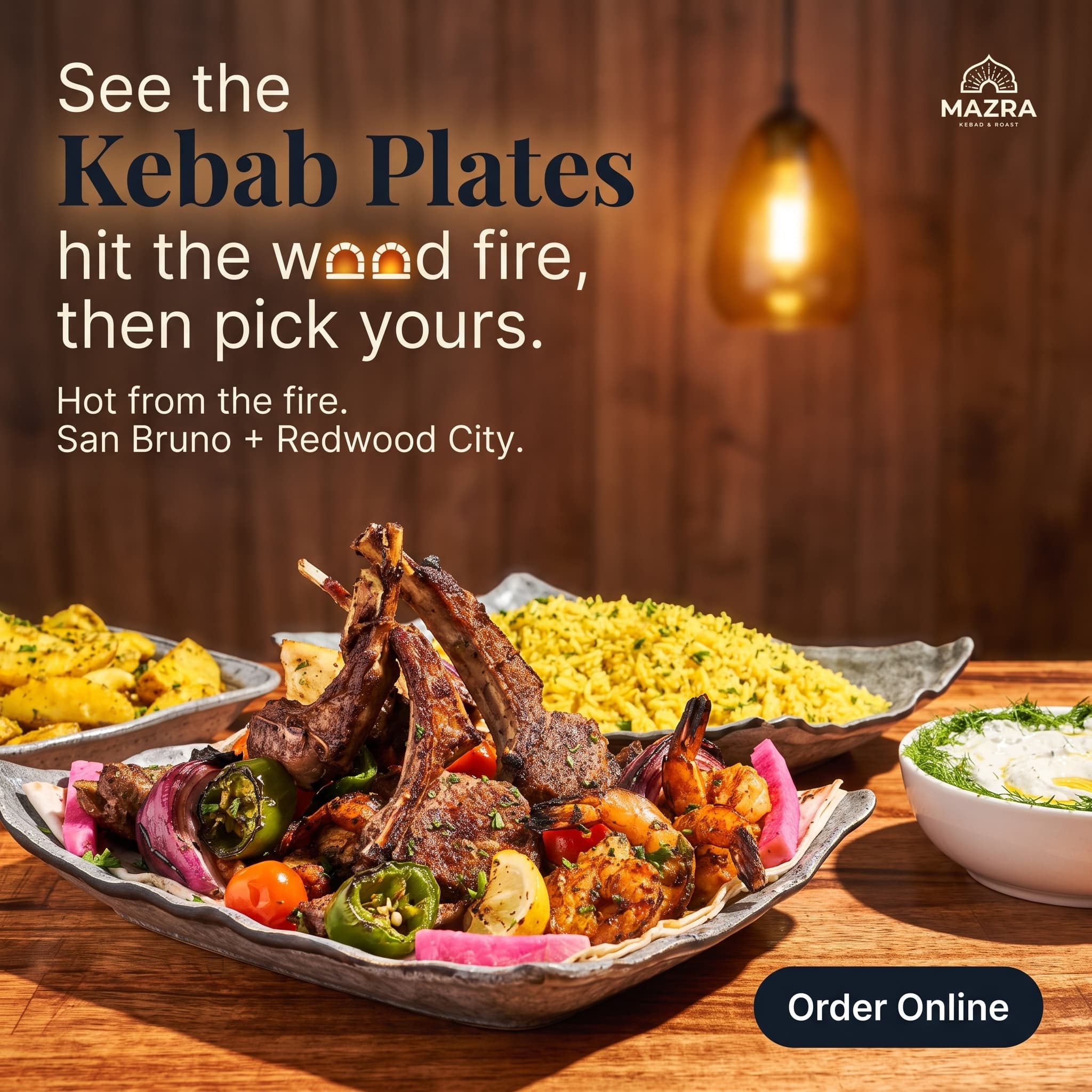Restaurant static ad generated with MessCube