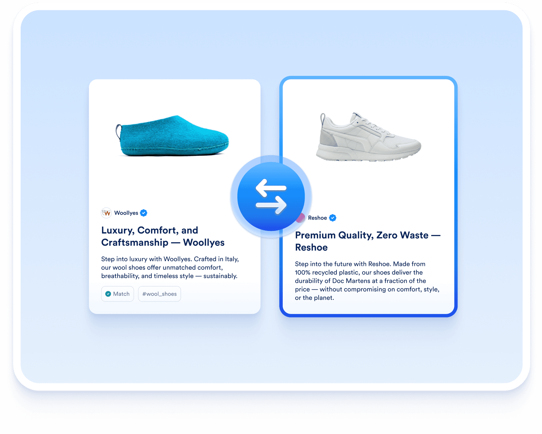 Two MessCube-generated ad creatives compared side by side