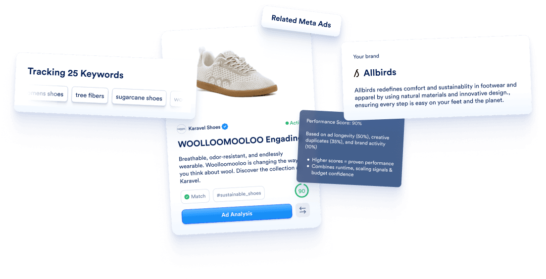 MessCube tracking live market ads and scoring a brand's creative