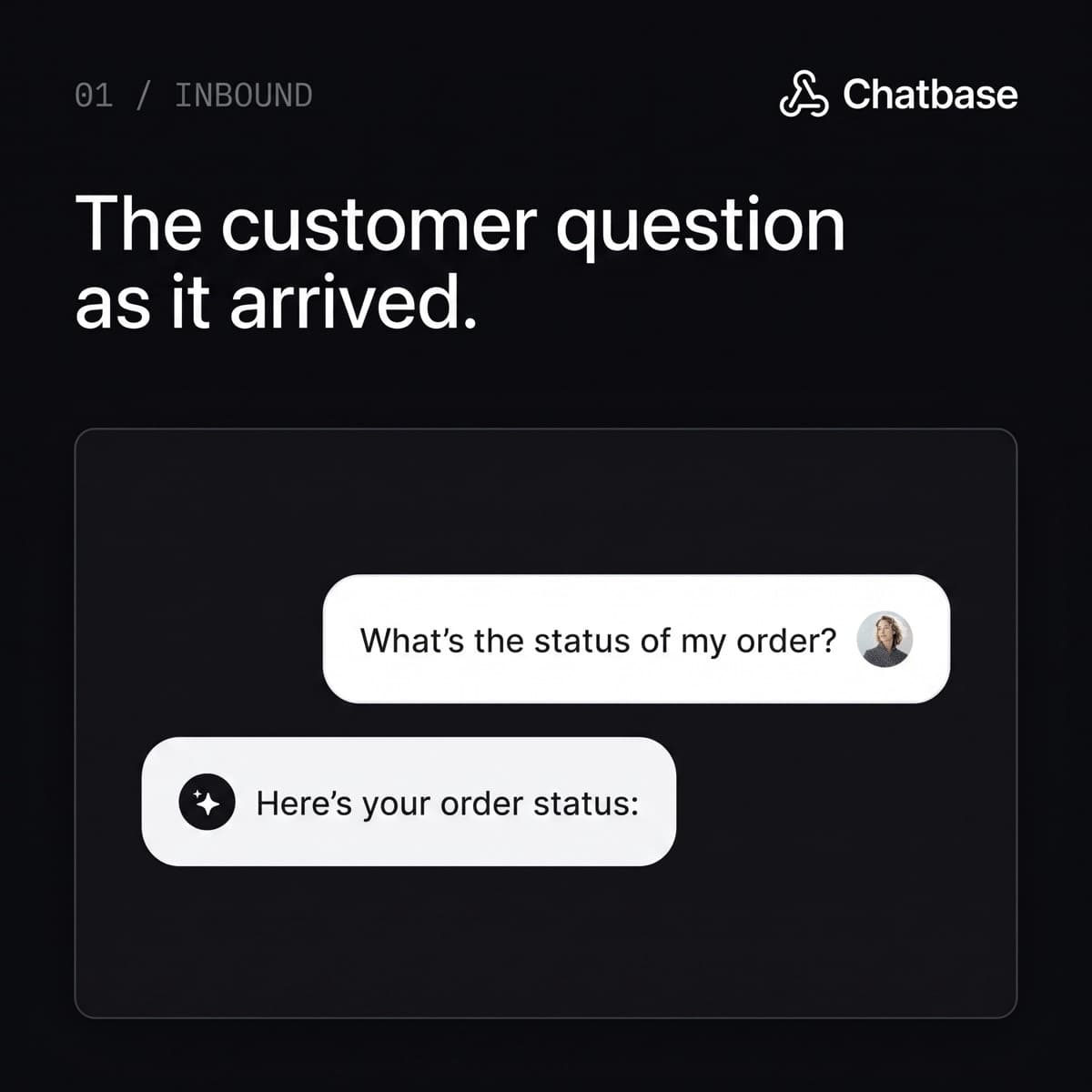 Chatbase carousel made with MessCube, frame 1 of 4